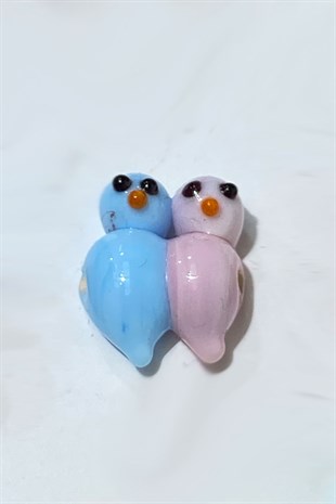 Colorful Murano Made Glass Bead bird 1 Pcs