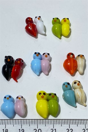 Colorful Murano Made Glass Bead bird 1 Pcs