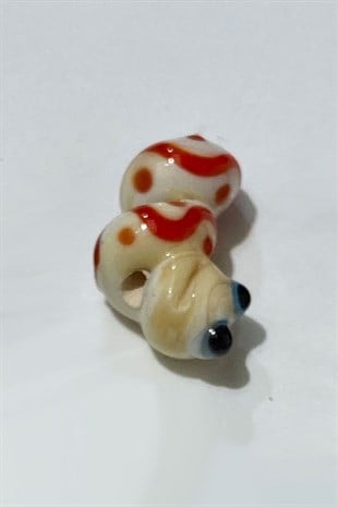 Colorful Murano Made Glass Bead Worm 1 Piece