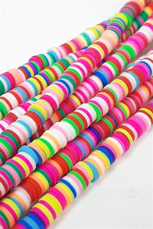 Rengarenk Pembeli Fimo Hamur Boncuk 6 mm