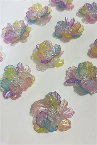 أم ملونة من أوراق اللؤلؤ كريستال بروش اللؤلؤ مطرز