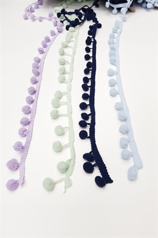 Rengarenk Şerit Ponpon 1,5cm