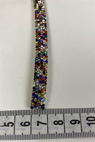 زين الشريط من اللباد بأحجار لامعة ملونة كثيفة