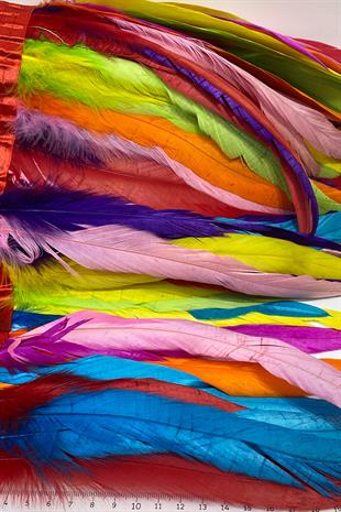 Rengarenk Uzun Şandel Tüyü 
