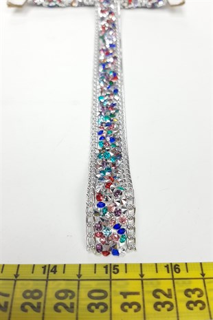 ملون سلسلة الحديد على الشريط مطرز