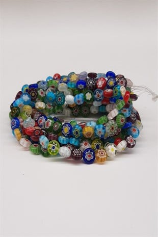 Color Patterned Flat Glass Beads