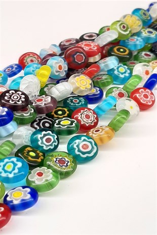 Color Patterned Flat Glass Beads
