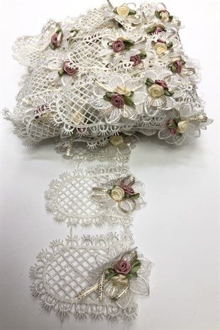 Renkli 3 Boyutlu Çiçekli Şerit