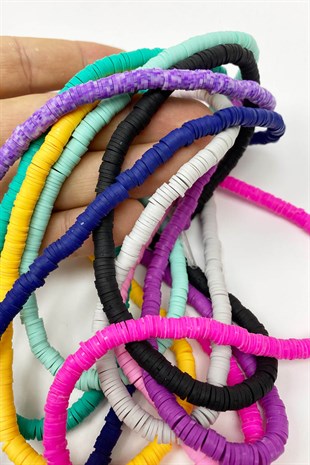 Colorful 6 mm Fimo Bead Set 10 Strings