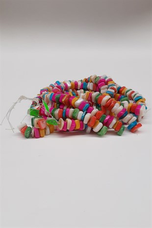 Renkli Çakıl Taşı Cam Boncuk