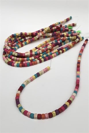 Renkli Cam Kare Boncuk