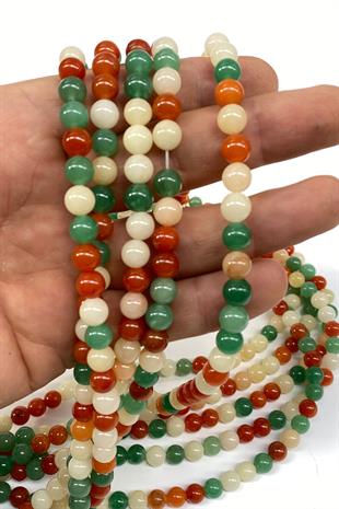 Renkli Ceyt Doğal Taş Dizi 8 mm