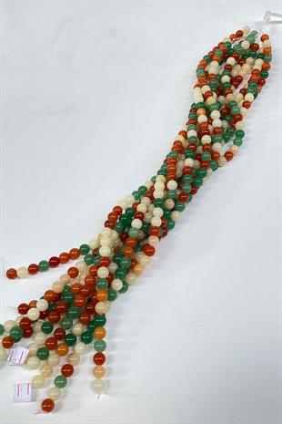 Renkli Ceyt Doğal Taş Dizi 8 mm