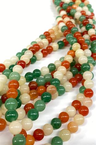 Renkli Ceyt Doğal Taş Dizi 8 mm