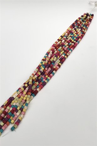 Renkli Desenli Akik Doğal Taş Boncuk 8 mm