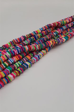 Colorful Square Fimo Dough Beads 6Mm