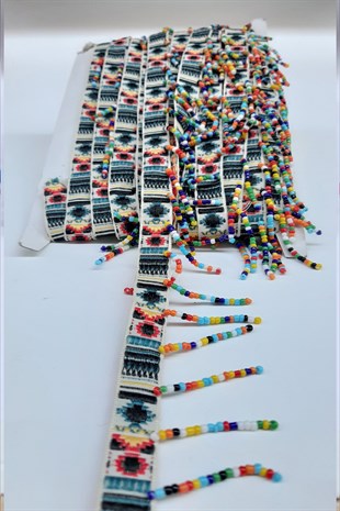 Renkli Kum Boncuklu Sacak Serit