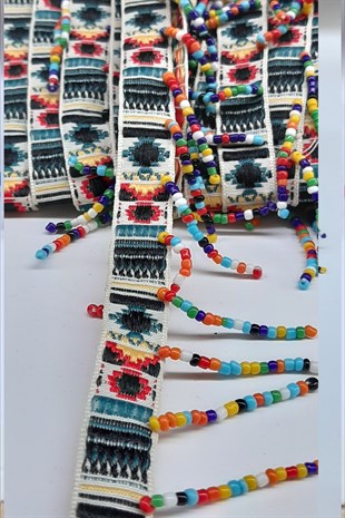 Renkli Kum Boncuklu Sacak Serit