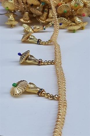 Renkli Mekik Boncuklu Sacak Serit