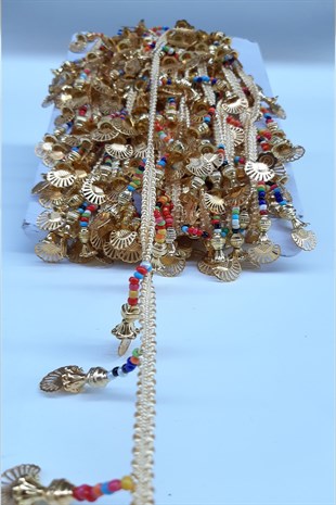 Renkli Metal Boncuklu Sacak Serit