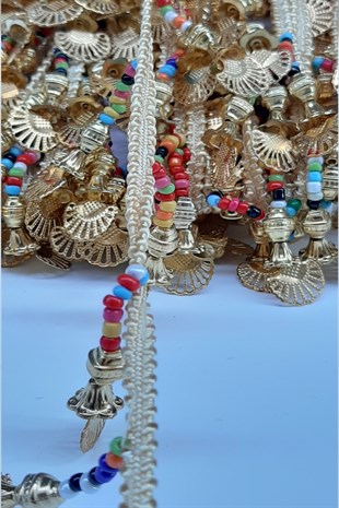 Renkli Metal Boncuklu Sacak Serit