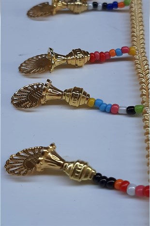 Renkli Metal Boncuklu Sacak Serit