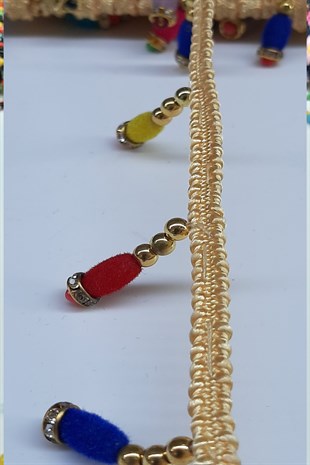 Renkli Rondela Boncuklu Sacak Serit