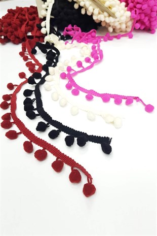 Renkli Şerit Ponpon 1,5cm