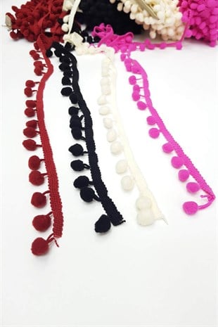 Renkli Şerit Ponpon 1,5cm