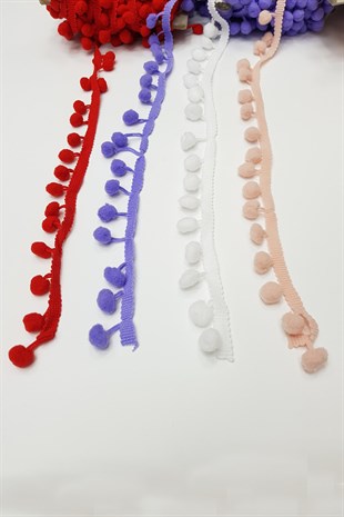 Renkli Şerit Ponpon 1,5cm