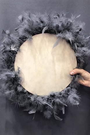 Bridal Tambourine with Colorful Feathers