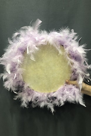 Bridal Tambourine with Colorful Feathers