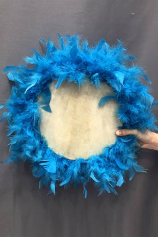 Bridal Tambourine with Colorful Feathers