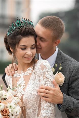 Rio Model Bridal Henna Tiara Princess Tiara Wedding Crystal Embellished Tiara Green