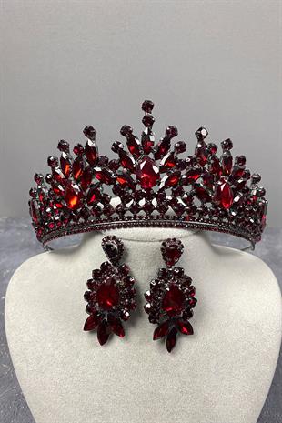 Rio Stone Bridal Henna Crown And Stud Stone Earring Set