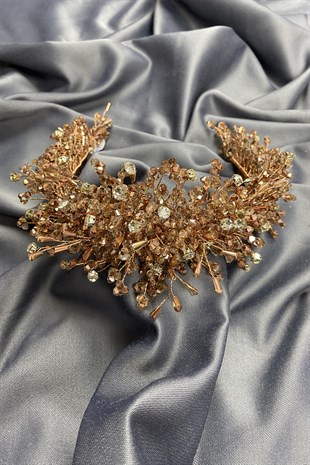 Rose Rastaban Crystal Stone Henna and Bridal Crown