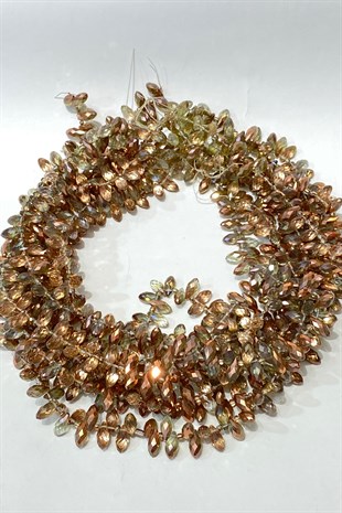 Rose Rengi Damla Kristal Boncuk