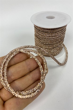 الحبل الشريط أنبوب الحجر الكامل كثيفة اللون الوردي