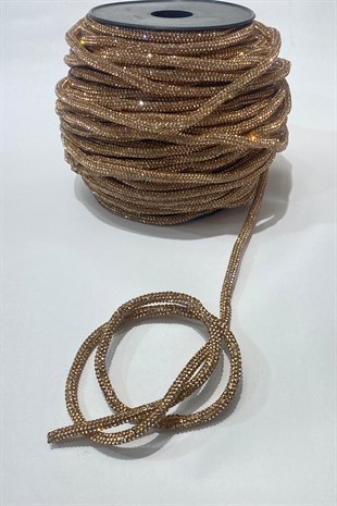 Rose Rengi Full Taşlı Boru Şerit Aplik