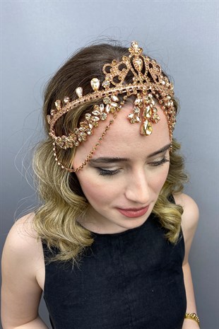 Rose Color Hürrem Bridal Henna Crown