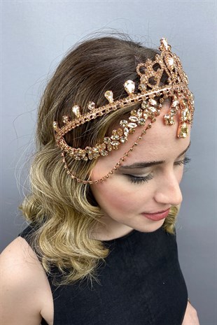 Rose Color Hürrem Bridal Henna Crown