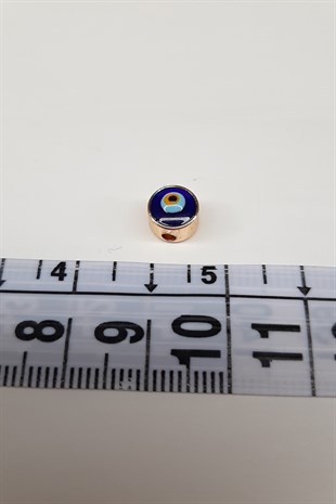 Rose Color Cylinder Evil Eye Bead