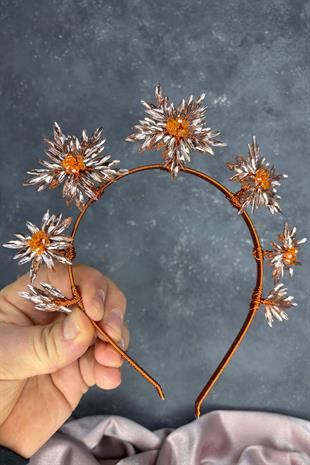 Rose Color Star Stone Bridal Henna Crown and Bridal Hair Accessory