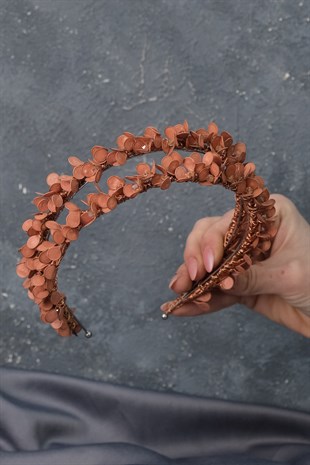 Rose Color Water Enamel Beaded Bridal Henna Crown