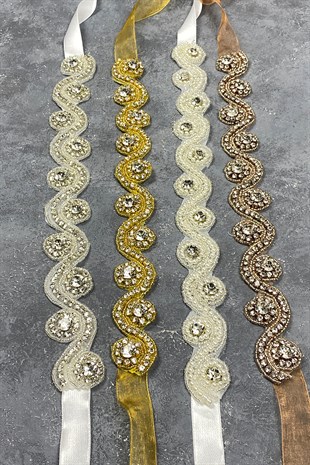  فستان سهرة بتصميم Waterway بلون وردي ملحق بحزام خصر من الحجر