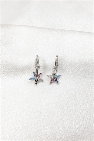 Rose Sargas Yıldız Zirkon Taşlı Küpe