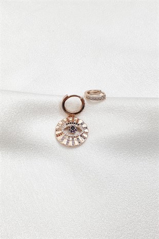 Rose Zirkon Taşlı Göz Küpe