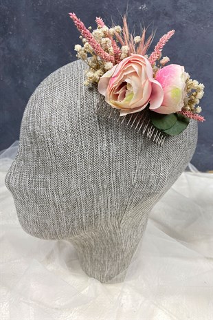 Şakayık Çiçekli Tasarım Saç Tokası Aksesuar