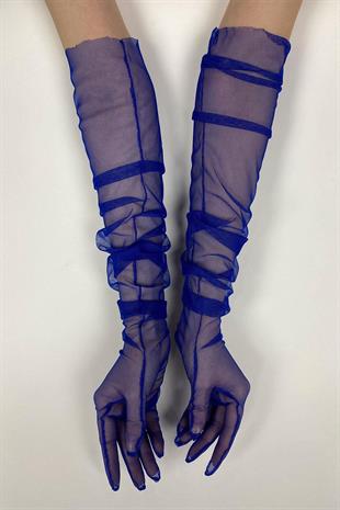 الجملة ساكس الأزرق 10 قطع قفازات الزفاف تول قفازات الزفاف / الزفاف / قفازات الحزب