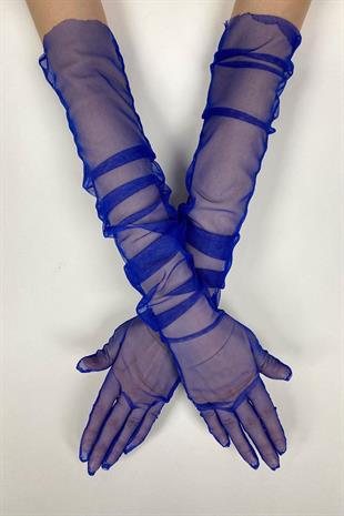 الجملة ساكس الأزرق 10 قطع قفازات الزفاف تول قفازات الزفاف / الزفاف / قفازات الحزب